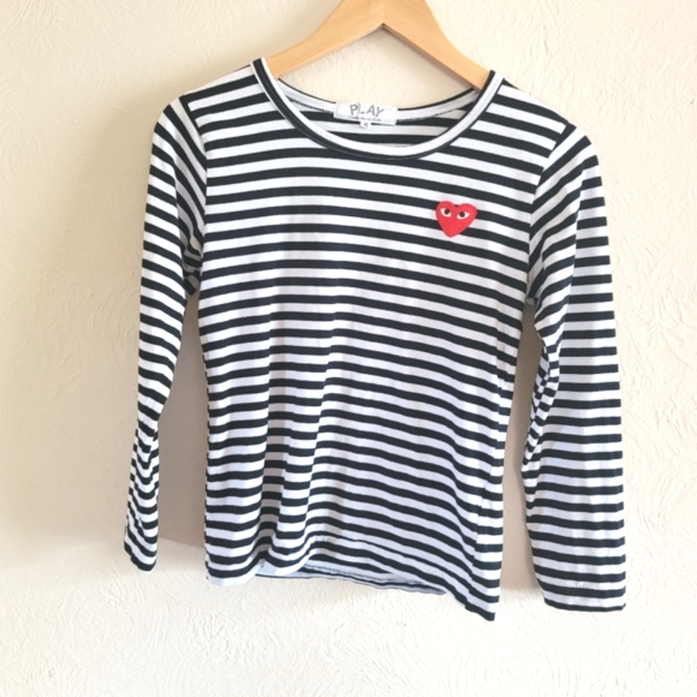 Comme des Garcons PLAY, Black and White, Size Small